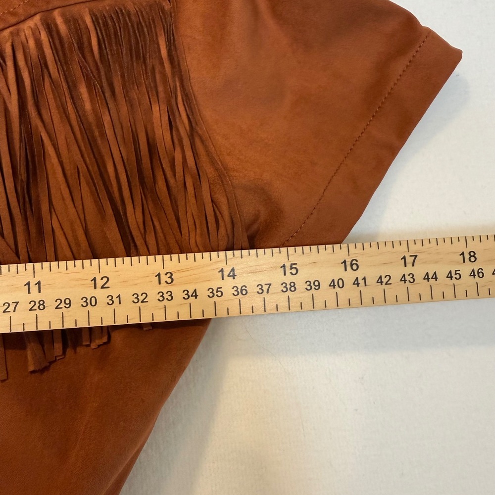 Show Me Your Mumu Outlaw Fringe Romper Tan Faux Suede Western Brown Small 0732 - Picture 6 of 8